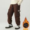 Calça Acolchoada com Forro de Lã Fat Boys Outono e Inverno Nova Plus Size Plus Size Calças Casuais Infantis Calças Infantis Plus Size Tendência