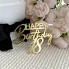 Transfronterizo 18 años 21 años 30 años 40 años 50 años 60 años 70 años decoración de pastel de feliz cumpleaños insertable suministros para fiestas