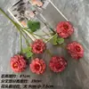 Decoração de flor artificial tom avermelhado em haste única, bola de flor para corredor de flor de seda, material para arranjo de flor de mesa para restaurante e casamentos ao ar livre