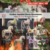 2D Plano 16 Piedras Preciosas Brillantes Caballo Adornos de Madera Árbol de Navidad = Decoraciones para Ventana del Hogar Colgantes para Fiesta