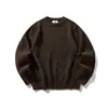 Yidao Vintage Outono 2026 Novidades Suéter Japonês Simples de Cor Sólida com Gola Redonda Masculino e Feminino Casual Estilo Preguiçoso Tricô