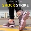 Sapatos de segurança femininos para todas as estações, adequados para uso transfronteiriço, com biqueira de aço e sola macia que não cansa os pés