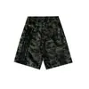 Shorts Camuflados de Cinco Pontas Verão Retrô Versátil Retos de Perna Larga Casuais Largos Unissex Moda Tendência