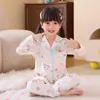 Pijama Infantil Meninas Outono Algodão Nuvem Manga Longa 2025 Novo Estilo Princesa Meninas Meninas Grandes Conjunto Roupa de Fora