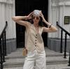 Aliexpress Comércio Exterior Transfronteiriço Roupas Femininas Europeias e Americanas Verão 2025 Novo Estilo Colete Sem Mangas Conjunto de Shorts