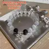 Pulseira de Borboleta em Vidro para Mulheres com Design Exclusivo Pulseira Lua Cinzenta Versátil Elegante Tendência Presente para Estudantes Chinoiserie
