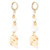 Nuevos Pendientes de Joyería de Concha Natural, Aleación y Grava Estilo Playa Vacaciones Oceánicas Retro para Mujer Pendientes de Estilo Étnico