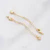 Color oro de 14 quilates con incrustaciones de circonita, colgante de corazón con forma de gota de agua, cadena de cola, cadena extendida hecha a mano, joyería DIY más accesorios de cadena larga