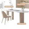 Mesa de Pedra Sinterizada de Luxo Leve para Casa Pequeno Apartamento Escritório Minimalista Moderno Mesa de Computador Estilo Creme Quarto Mesa e Cadeira Branca Pura
