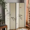 Divisória de Tela Estilo Chinês para Sala de Estar, Quarto, Hall de Entrada, Tela Dobrável Móvel para Escritório, Tela Dobrável com Paisagem e Flores