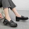 Zapatos Mocasines de Piel de Vaca al por Mayor Zapatos de Cuero Genuino para Mujer Zapatos de Trabajo de Suela Única Estilo Británico Zapatos Pequeños de Cuero para Mujer Zapatos de Cuero Genuino para Mujer Zapatos para Madre