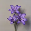 Flores artificiales de tonos morados estilo Monet para bodas en el jardín, arreglos de suelo para salones de bodas, flores de seda morado claro y morado pálido en stock