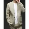 Cardigã de tricô masculino para atacado transfronteiriço 2026 outono e inverno novo moda tendência casual folgado jaqueta para homens
