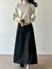 Suéter de Tricô com Gola Halter e Mangas Morcego Paulownia Montanha do Norte para Mulheres, Design de Outono Suéter Básico Ombro a Ombro P157