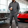 Estação Independente Cruzamento Americano Solto Outono Fino Masculino Simples Zíper Uniforme de Baseball Esportivo Casual Terno de Calças