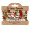 Pulseira de Natal Pulseira de Contas Transfronteiriça Boneco de Neve Árvore de Natal Velho Chifre Pulseira com Pingente de Presente Atacado