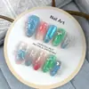 Unhas Usáveis Feitas à Mão Codificadas Personalizadas de 10 Peças, Adesivos de Unha Doces, Clareamento de Alto Padrão, Manicure de Estilo Luxo Acessível