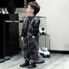 Roupas Infantis 2024 Primavera e Outono Estilo Coreano Retrô Colete Jeans Sem Manga Terno Duas Peças para Meninos e Crianças Pequenas