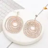 Venta caliente exquisitos pendientes creativos de círculo círculo cadena de garra para mujer accesorios de pendientes de diamantes de imitación E600