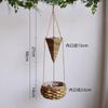 Cesta colgante de flores de paja hecha a mano Pastoral para colgar en la pared Plantación verde Maceta para flores carnosas Arte de la personalidad Cesta colgante de sauce multicapa