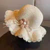 Sombrero de sol de estilo pastoral para niñas, sombrero de paja con temática de bosque para niños, sombrero de sol para protección solar en la playa para niñas, sombrero de sol con protección UV