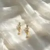 Pendientes Versátiles de Venta Caliente Transfronteriza, Accesorios para Orejas de Diseño Nicho, Pendientes Vintage de Perla y Circonita para el Día a Día, Pendientes al por Mayor