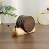 Posavasos de Madera Creativo de Dibujos Animados Caracol Mesa de Té Posavasos de Madera Maciza Ceremonia del Té Alfombrilla Antiescaldado Alfombrilla Aislante Alfombrilla de Escritorio para Té Regalo