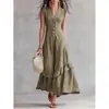 Nuevo vestido de Amazon transfronterizo europeo y americano, diseño sin mangas minimalista y elegante, vestido largo femenino y versátil