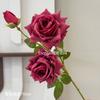 Vermelho vinho popular material de flor de simulação Eucalipto Hortênsia palma vermelha rosa vermelha com salão de casamento estrada atacado