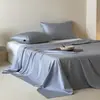 Estilo Minimalista Série Brisa Fresca Cor Sólida Tencel Peça Única Lençol de Cama e Capa de Edredom com Toque Sedoso e Fresco