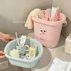 Elegante set de tocador estilo cubo para dormitorio estudiantil, lavabo y vaso para enjuague bucal para residentes, esenciales para el regreso a clases