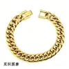 Directo de Fábrica Europeo y Americano Simple Acero Inoxidable Doble Tejido Cuatro Lados Pulido Pulsera Cadena Cubana Hip Hop para Hombre Pulsera de Acero de Titanio