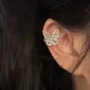 2026 Novo Popular Ear Cuff Borboleta de Zircônia para Orelhas Sem Piercing, Brincos Presilha de Orelha Estilo Minimalista de Luxo Leve para Mulheres