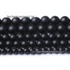 Cast Ming comércio de ágata preta redonda contas soltas DIY artesanal frisada ágata pulseira colar de jóias tecidas acessórios