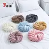 Almofada Redonda Almofada de Encosto de Sofá Corda Trançada em Três Fios Flor Trançada Almofada de Assento Tecida à Mão Torcida Estilo Nórdico Ins Almofada Decorativa