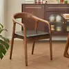 Mesa y sillas de comedor de madera maciza nórdica, silla de comedor para el hogar, silla con respaldo de color nogal para estudio y oficina, silla de té estilo mid-century Shumeite