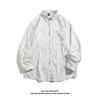 Camisa Chaqueta de Manga Larga Estilo Retro Plutton Handsome Suelta Combinable para Pareja Pintura al Óleo Vintage Estilo Hong Kong Floral para Hombre y Mujer