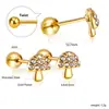 Aretes de Calabaza Transfronterizos Moda Europea y Americana Simple Creativo Cereza Hongo Diamante Espiral Aretes Acero Inoxidable Uñas para Hueso de la Oreja