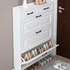Gabinete para Zapatos Ultradelgado 17cm Económico para Entrada del Hogar Simple Moderno Multifuncional Estrecho Tipo Volteo Zapatero Pequeño