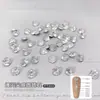 Anillo Redondo de Diamante para Punta de Dedo Super Brillante Accesorios de Arte de Uñas de Circonita Cuadrada Pequeña de Circonita Redonda Diamante Suelto Accesorios de Decoración de Uñas Ultra Brillantes