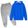 Suéter con capucha y forro polar para niños de otoño e invierno para comercio exterior, traje de suéter casual de color sólido para niños