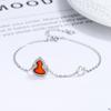 Pulsera de calabaza de plata esterlina 925 para mujer 2022 nuevo estilo simple que combina con todo Ágata roja fritilaria blanca joyería de mano de alta calidad