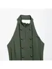 Blusas Femininas Estilo Europeu e Americano da Marca Z, Populares entre Celebridades da Internet, com Gola Halter, Sexy, Moda Transfronteiriça, Ins, Costas Abertas, Verde Militar, Za