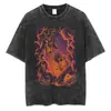 Talla Europea TransfronterizaCamiseta Negra Lavada para Hombre Streetwear Dragon Ball a