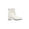 Mesmo estilo da Grape Mom~ Salto grosso de 6cm~ Bico quadrado francês zíper traseiro botas curtas slim estilosas para o dia a dia para mulheres