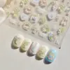 Adesivos de Arte para Unhas em Relevo Populares Ins Estilo Japonês Capa de Celular Adesivos de Unha Lírio-do-vale Rosa Adesivos Auxiliares para Arte de Unhas