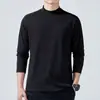 Ropa Interior para Hombre de Cuello Alto Otoño 2023 Camiseta de Manga Larga de Color Sólido Ropa de Otoño Camiseta Camisa Base Ropa Superior