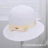 Estilo Nuevo de Verano Estilo Francés Moda de Paja Elegante Sombrero de Pescador para Mujer, Protección Solar Versátil Sombrero de Paja de Gama Alta para la Playa