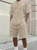 AliExpress Moda de Verano Transfronteriza Camiseta de Manga Corta y Shorts para Hombre Conjunto Casual Deportivo Estampado 3D de Dos Piezas