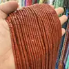 Cuentas redondas de piedra roja de 2*3 mm de corte recto en ángulo recto, cuentas sueltas, accesorios para joyería DIY, cuentas para pulseras, cuentas separadoras, productos semiacabados al por mayor